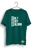 Only Body Building White Print Green Tshirt