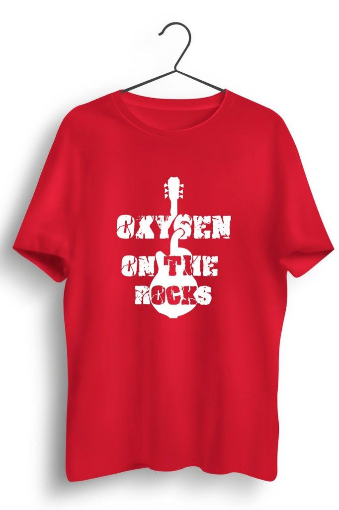 Oxygen On The Rocks Logo Red Tshirt