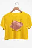 Paint Strokes Graphic Printed Yellow Crop Top
