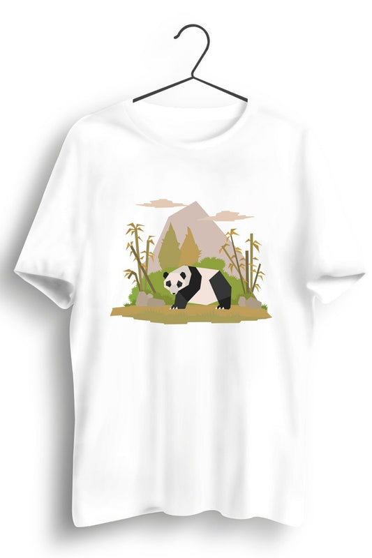 Panda Graphic Print White Tshirt