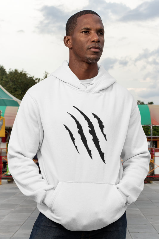 Panther Claw Premium Non Zipper White Hoodie