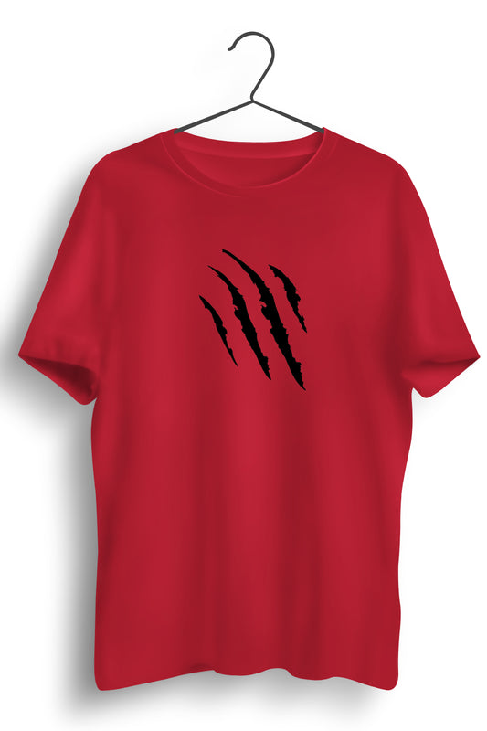 Panther Claw Graphic Printed Red Tshirt