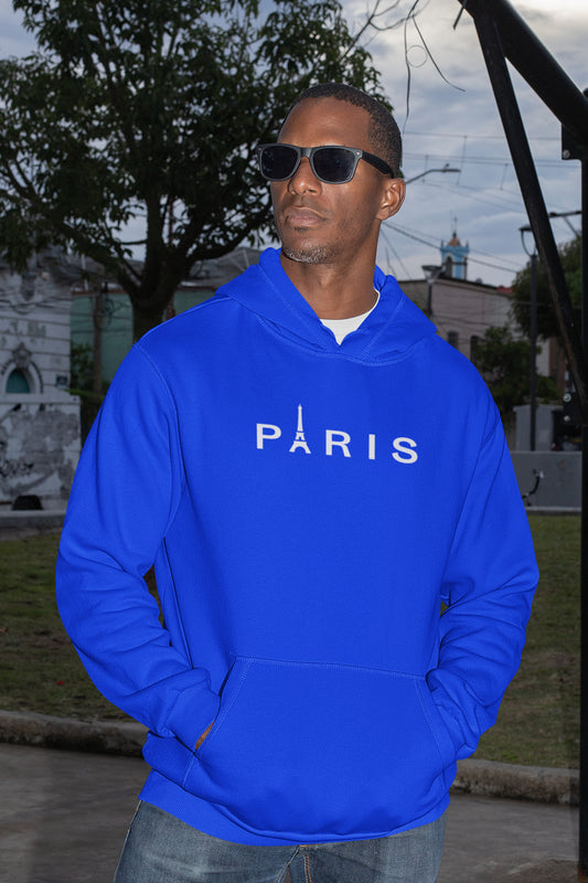 Paris Premium Non Zipper Blue Hoodie