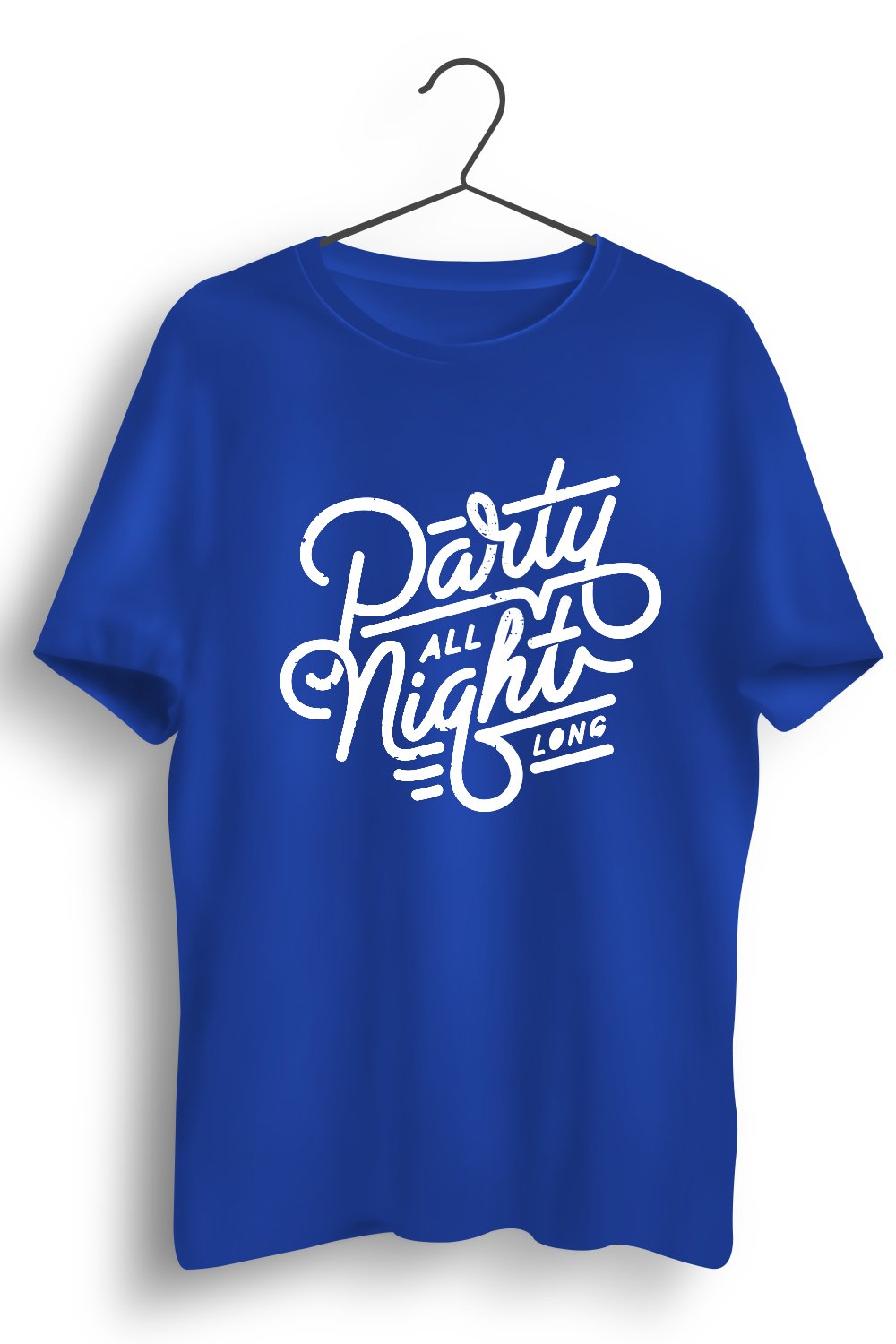 Party All Night Graphic Printed Blue Tshirt
