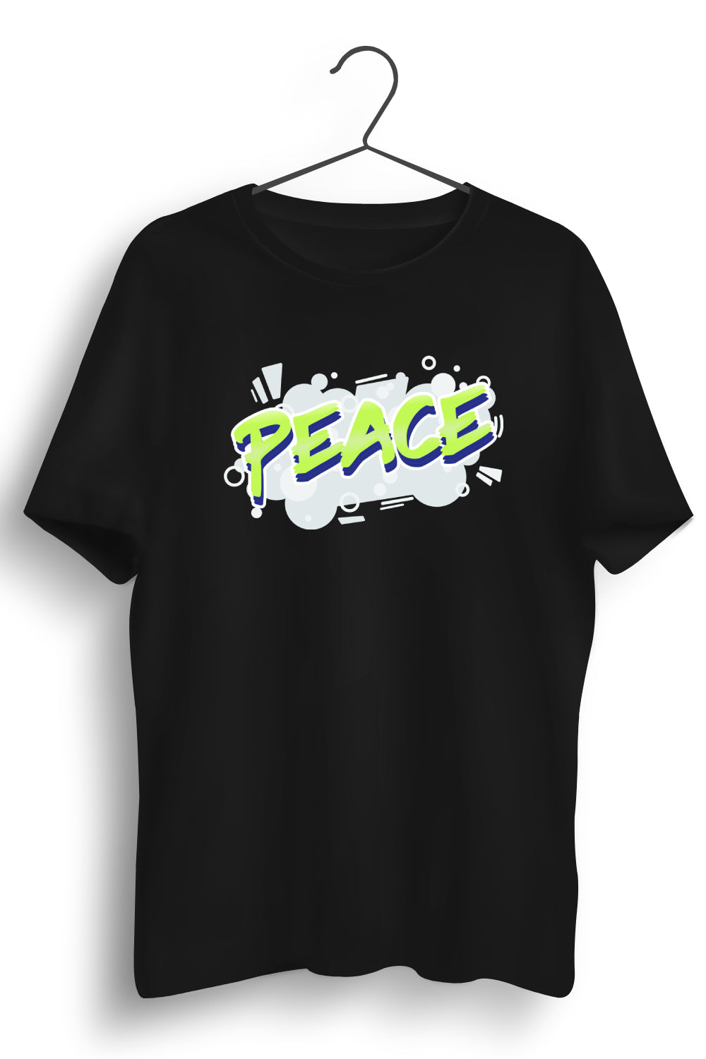 Peace Graphic Printed Black Tshirt