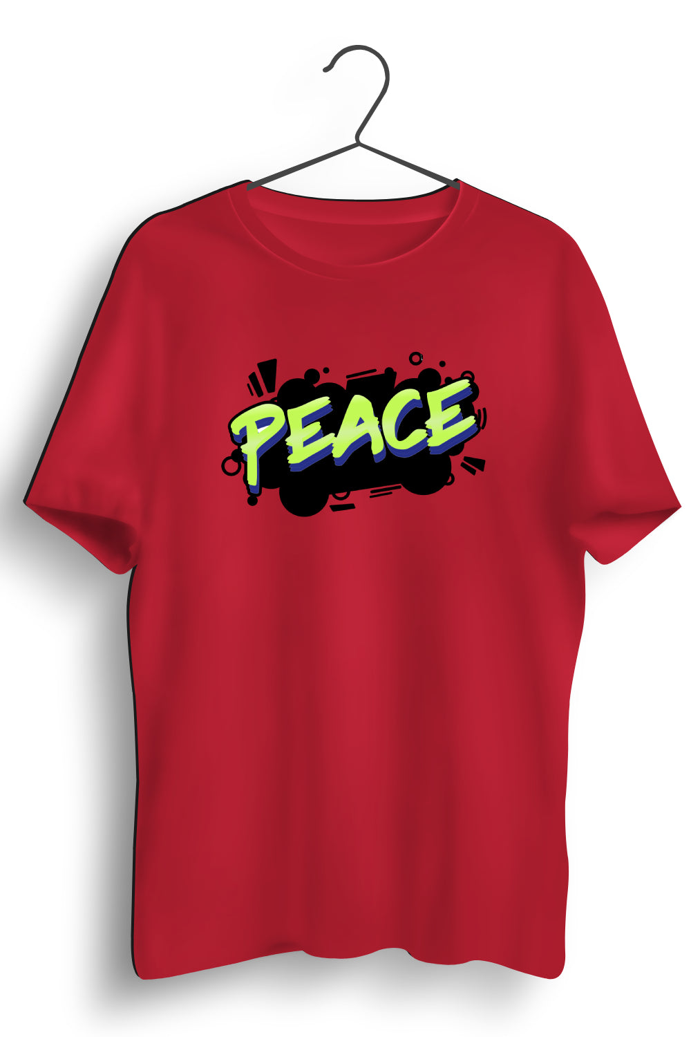 Peace Graphic Printed Red Tshirt