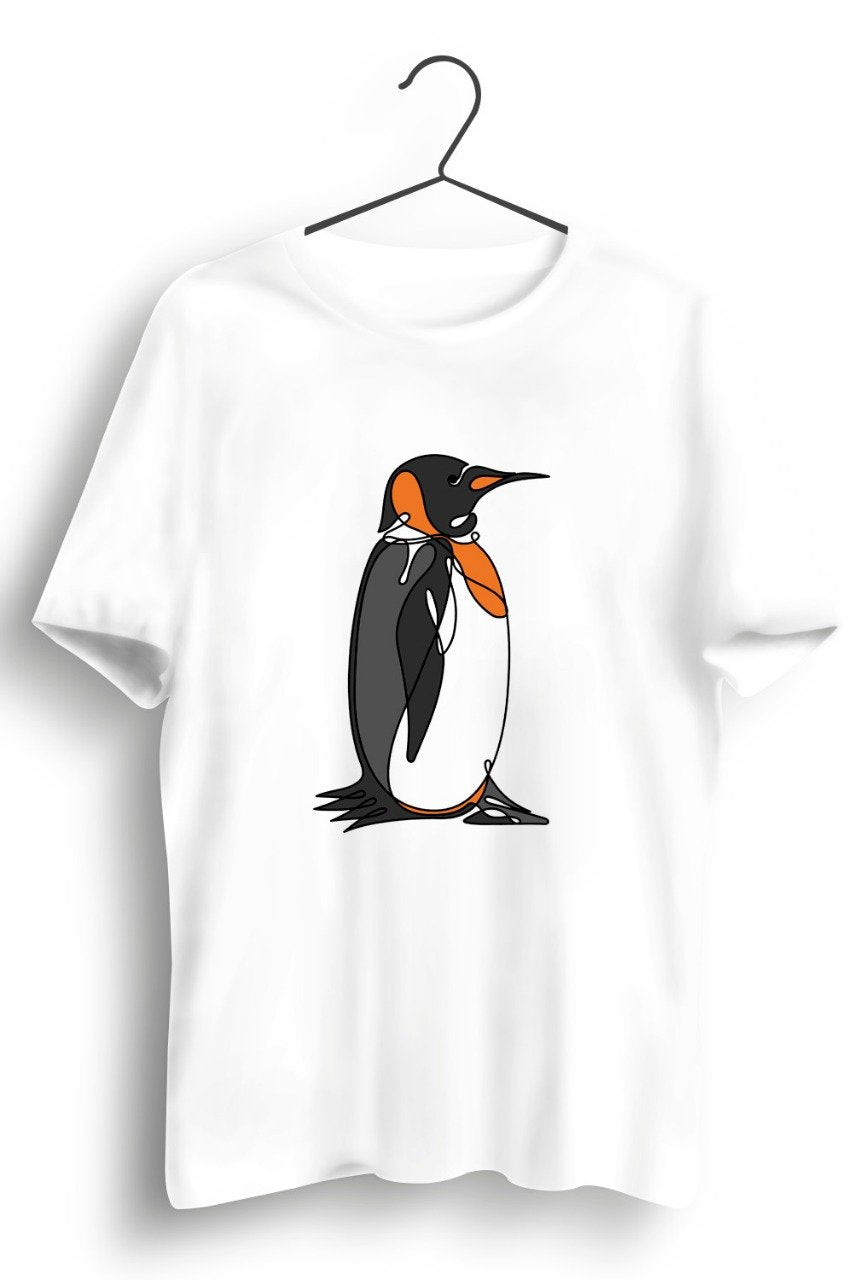 Penguin Graphic Printed White Tshirt