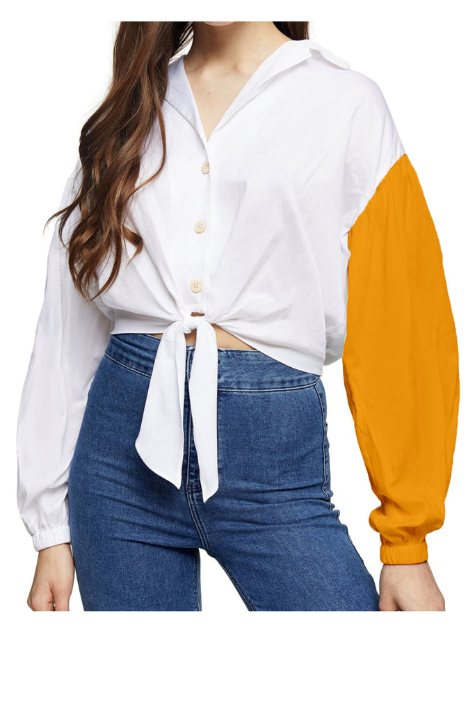 Picque White and Yellow Top