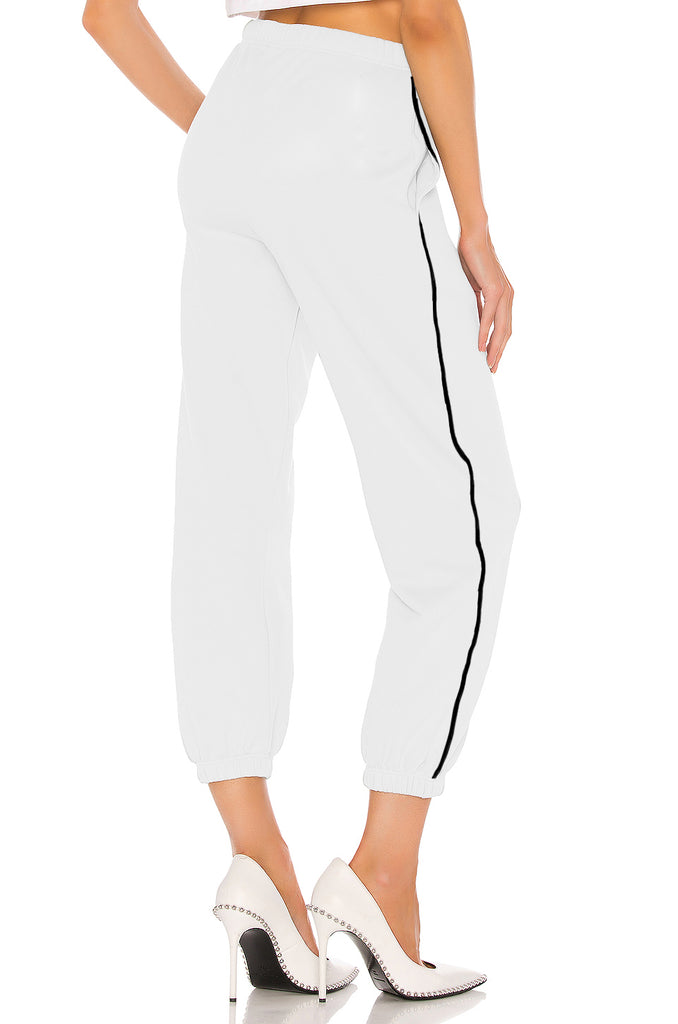 Piped Classic White  Joggers