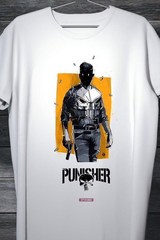 The Punisher - Marvel Cinematic Universe - Comic Style Printed T-Shirt