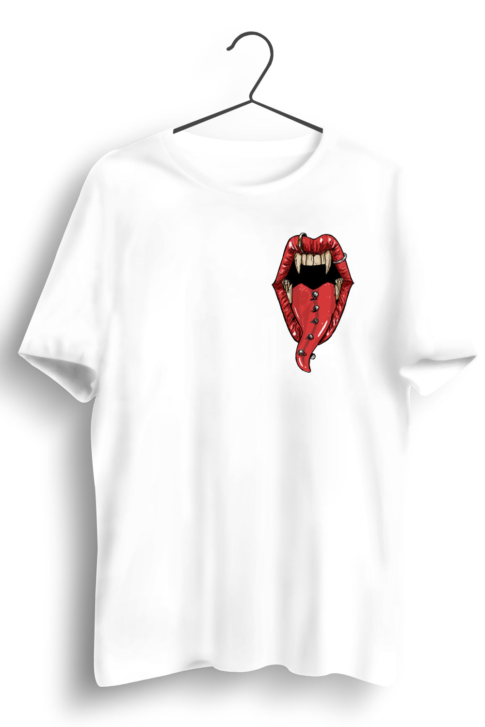 Punk Dracula Graphic Printed White Tshirt