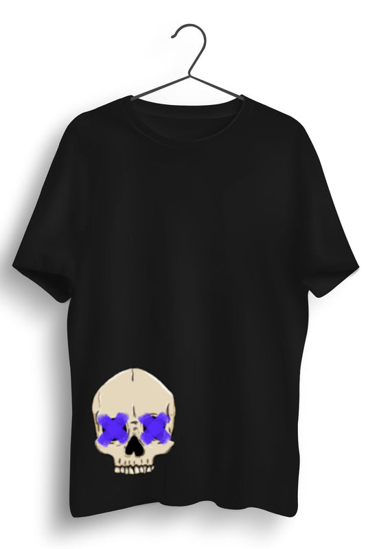 Punk Skull Graphic Printed Black Tshirt