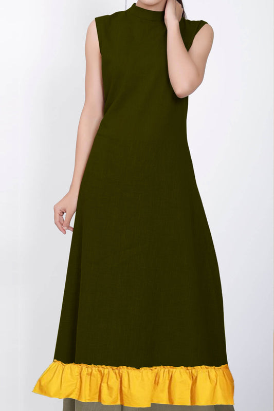 Raghavi Olive Green Smart Kurta