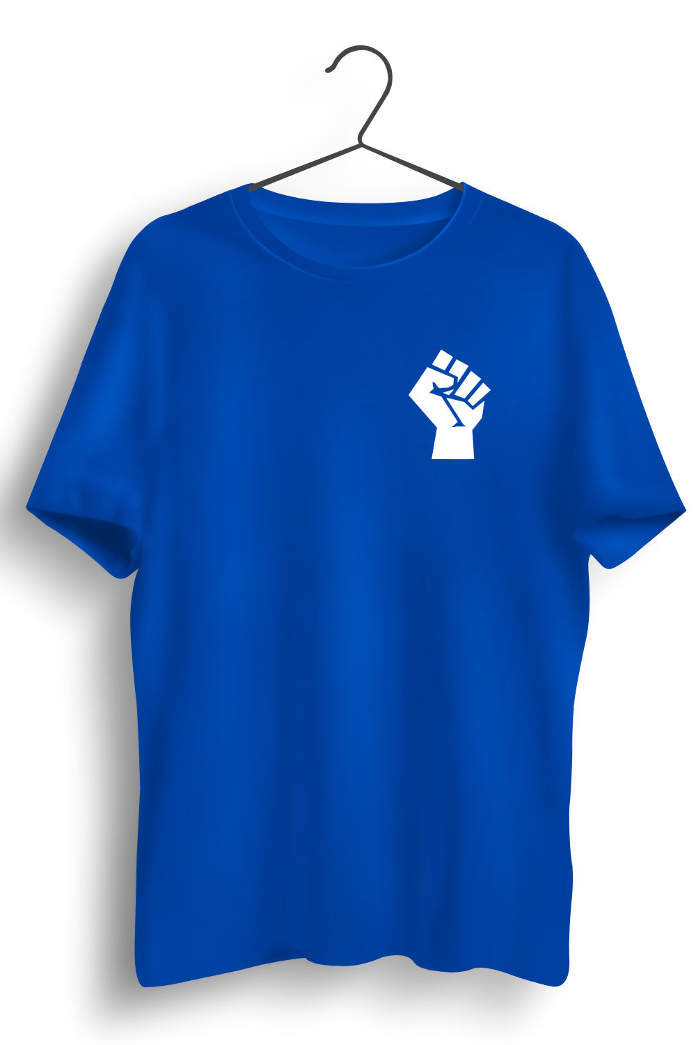 Raised Fist Graphic Printed Blue Tshirt