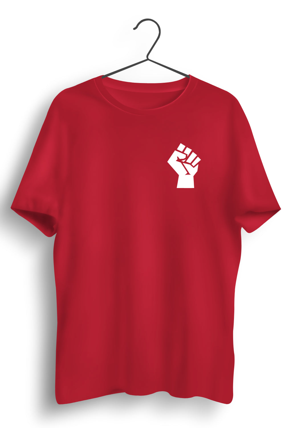 Raised Fist Graphic Printed Red Tshirt