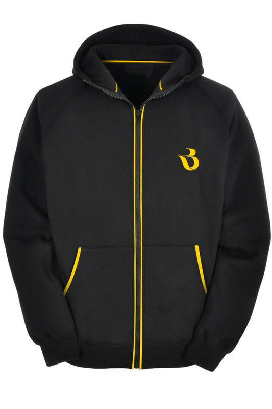 Black Hoodie With Yellow Contrast
