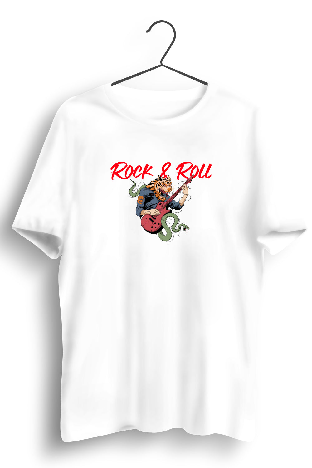 Rock And Roll Graphic Printed White Tshirt