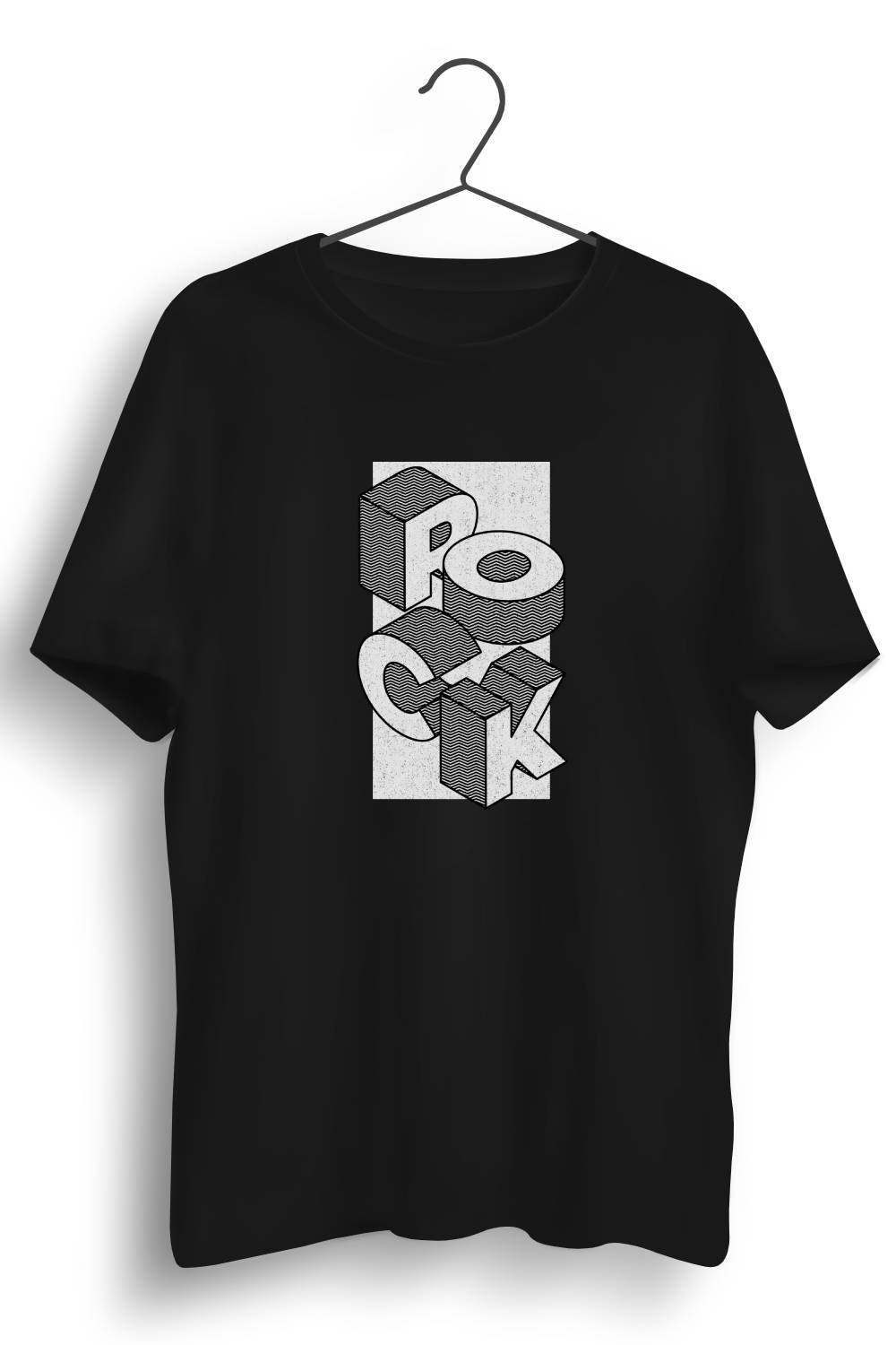Rock Graphic Printed Black Tshirt