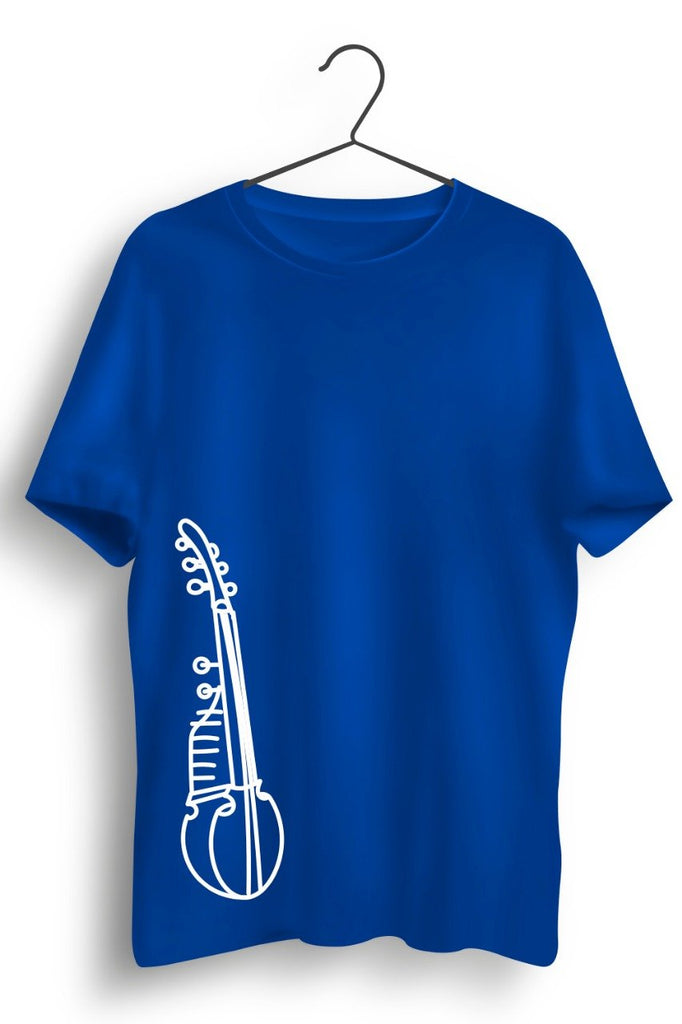 Sarod Vertical Print Blue Tshirt
