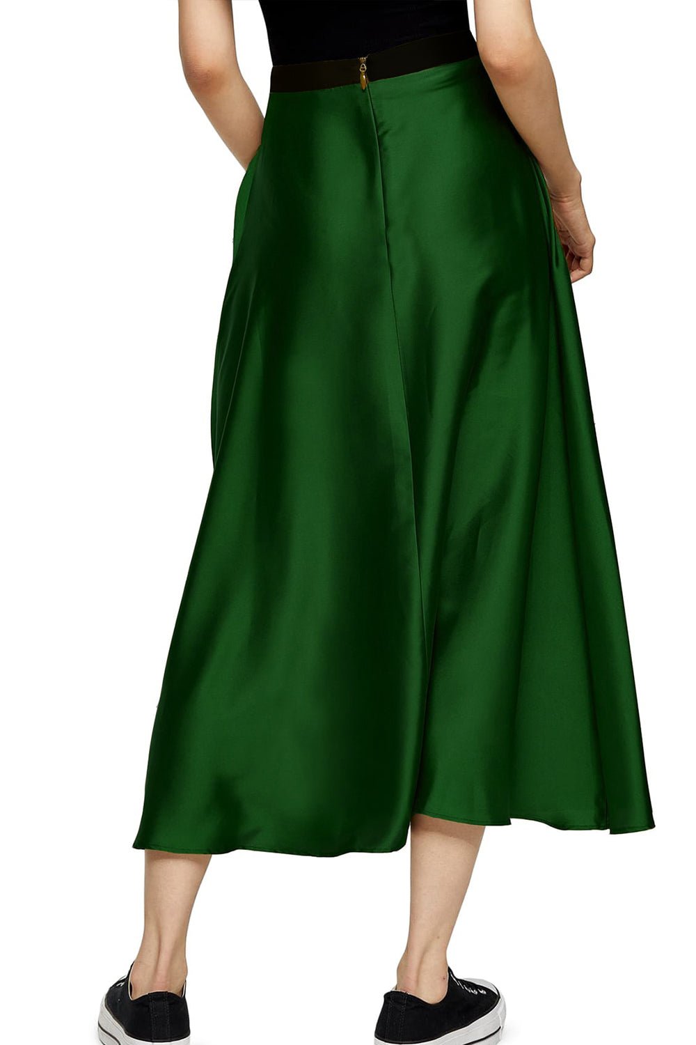 Satin Party Skirt Green