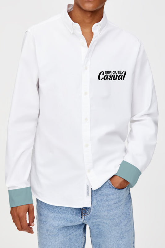 Seriously Casual White Full Sleeve Shirt