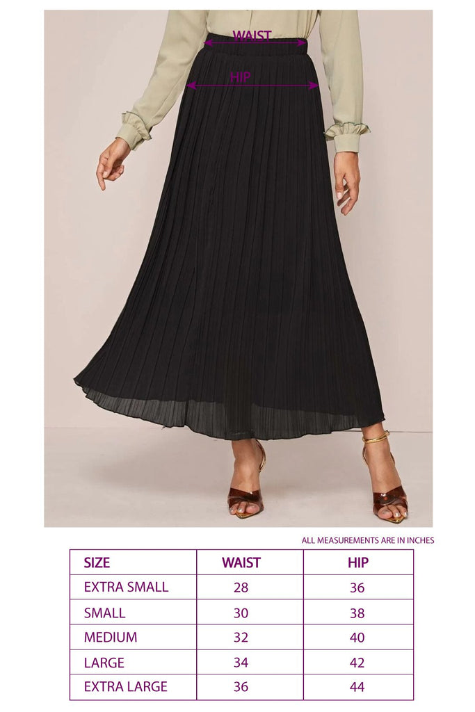 Black Pleated Maxi Skirt With Rainbow Elasticated Waistband  KURT MULLER   SilkFred