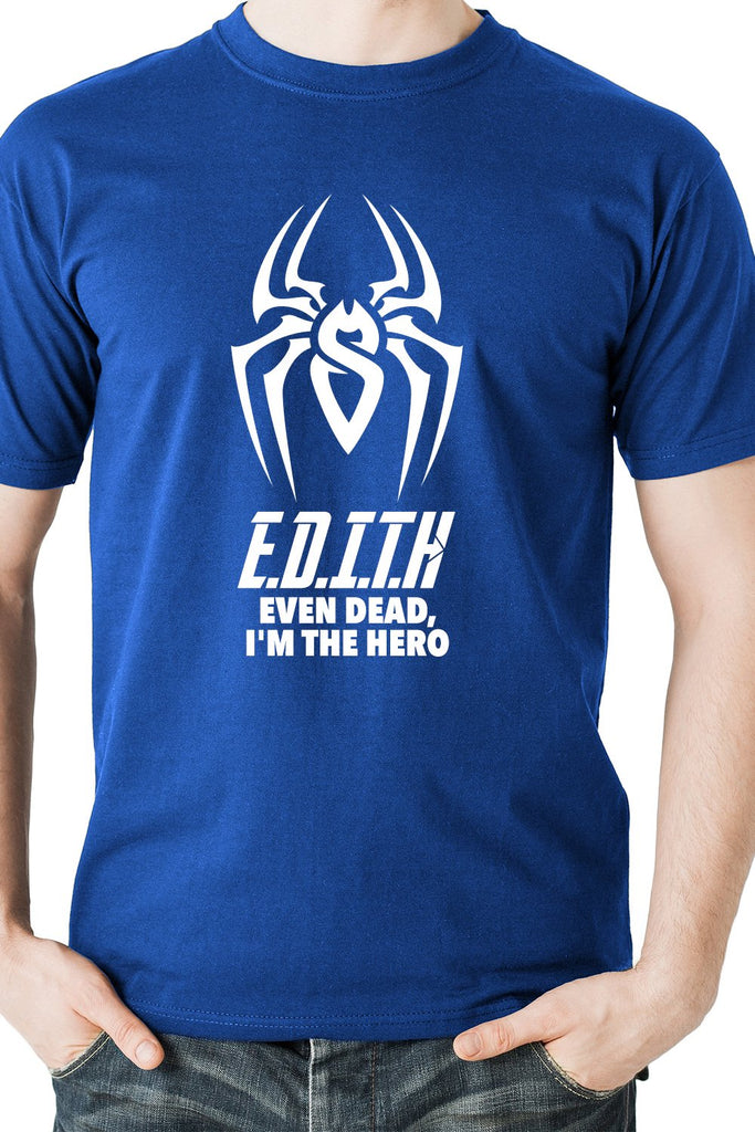 E.D.I.T.H - Spiderman Blue Fan T-Shirt 100% Cotton