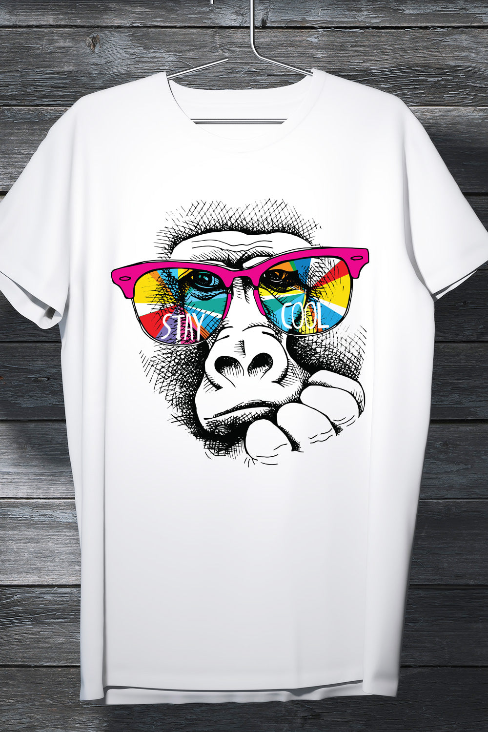 Stay Cool - Monkey with Goggles Cool printed TShirt