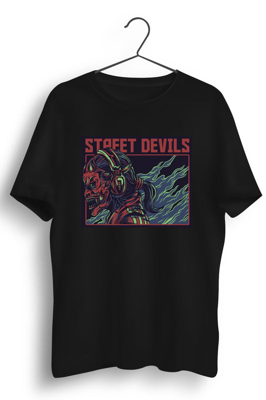 Street Devils Graphic Printed Black Tshirt