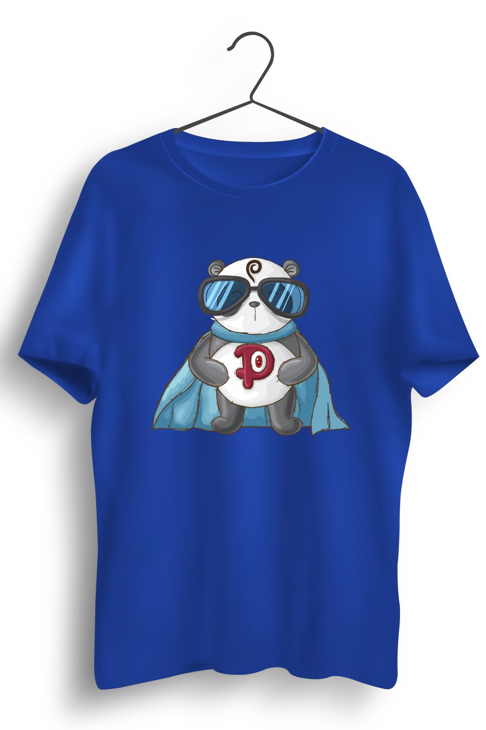 Super Panda Graphic Printed Blue Tshirt