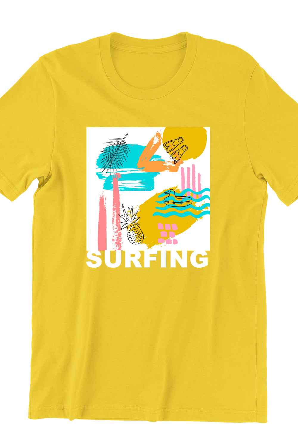 Surfing Graphic Yellow Tshirt