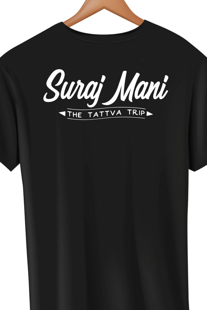 The Tattva Trip Sun Print Black Tshirt
