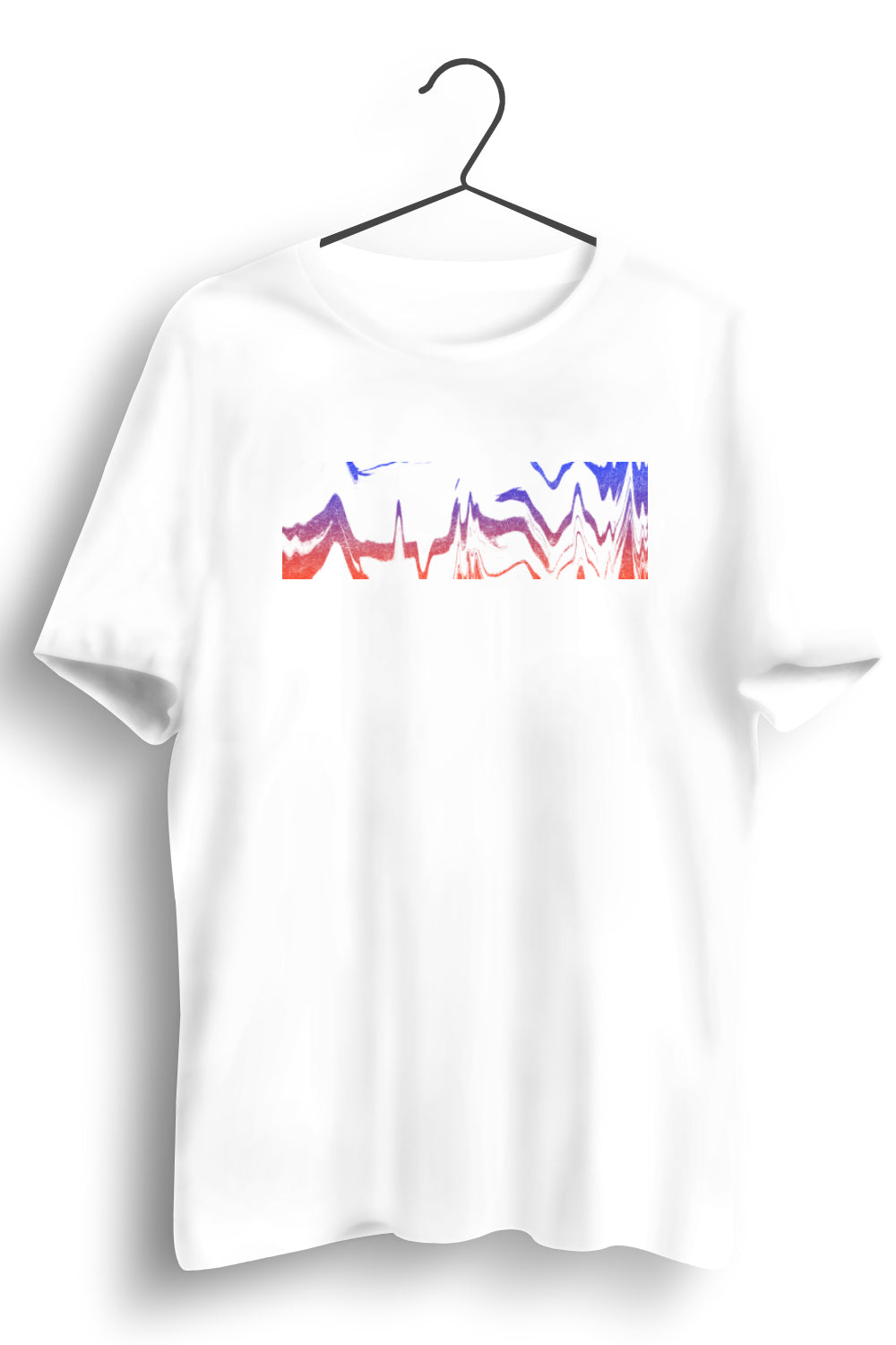 Techno Wave Graphic Printed White Tshirt