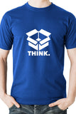 Think Outside the Box - Blue printed Tee