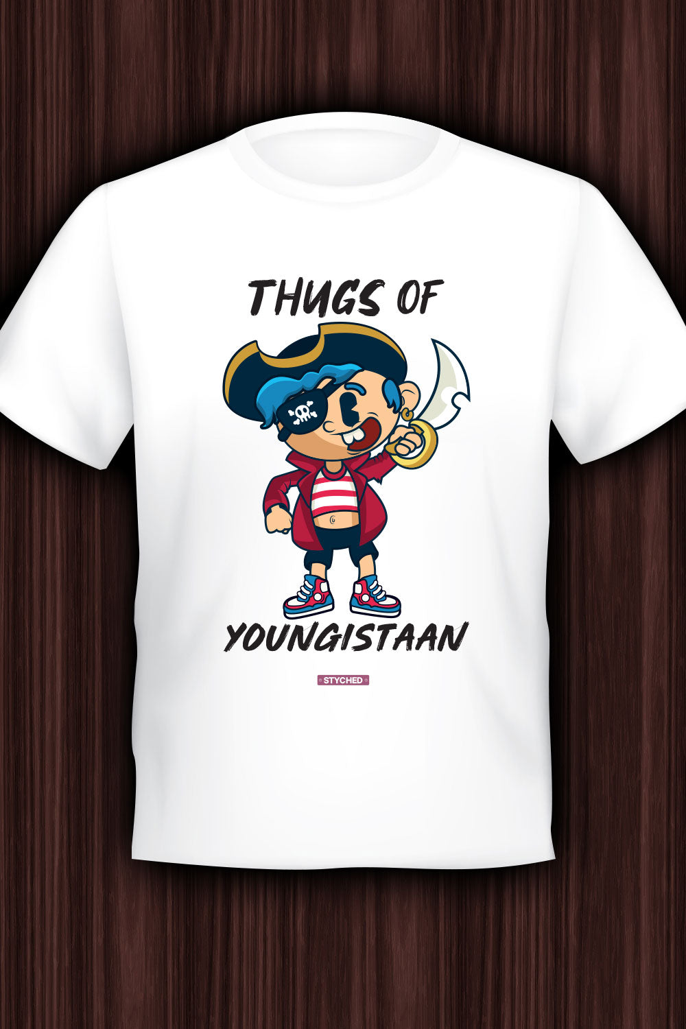 Thugs of Youngistaan - Quirky Graphic T-Shirt White Color