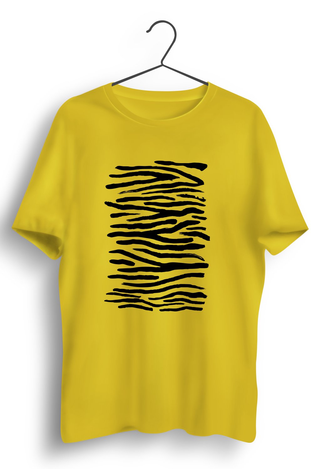 Tiger Stripes Graphic Printed Yellow Tshirt