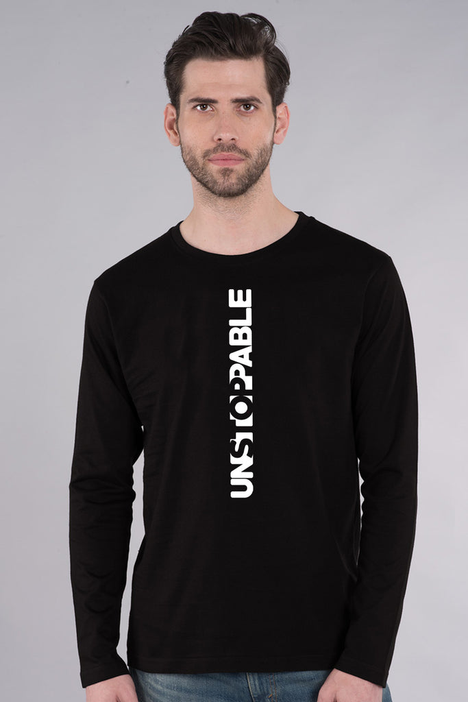 Unstoppable - Vertical Print Authentic Styched Full Sleeve Tee