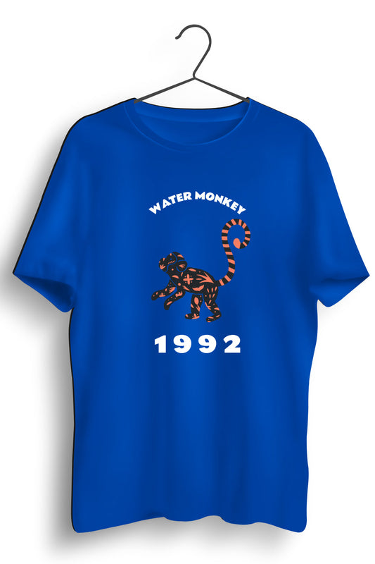Water Monkey Graphic Printed Blue Tshirt