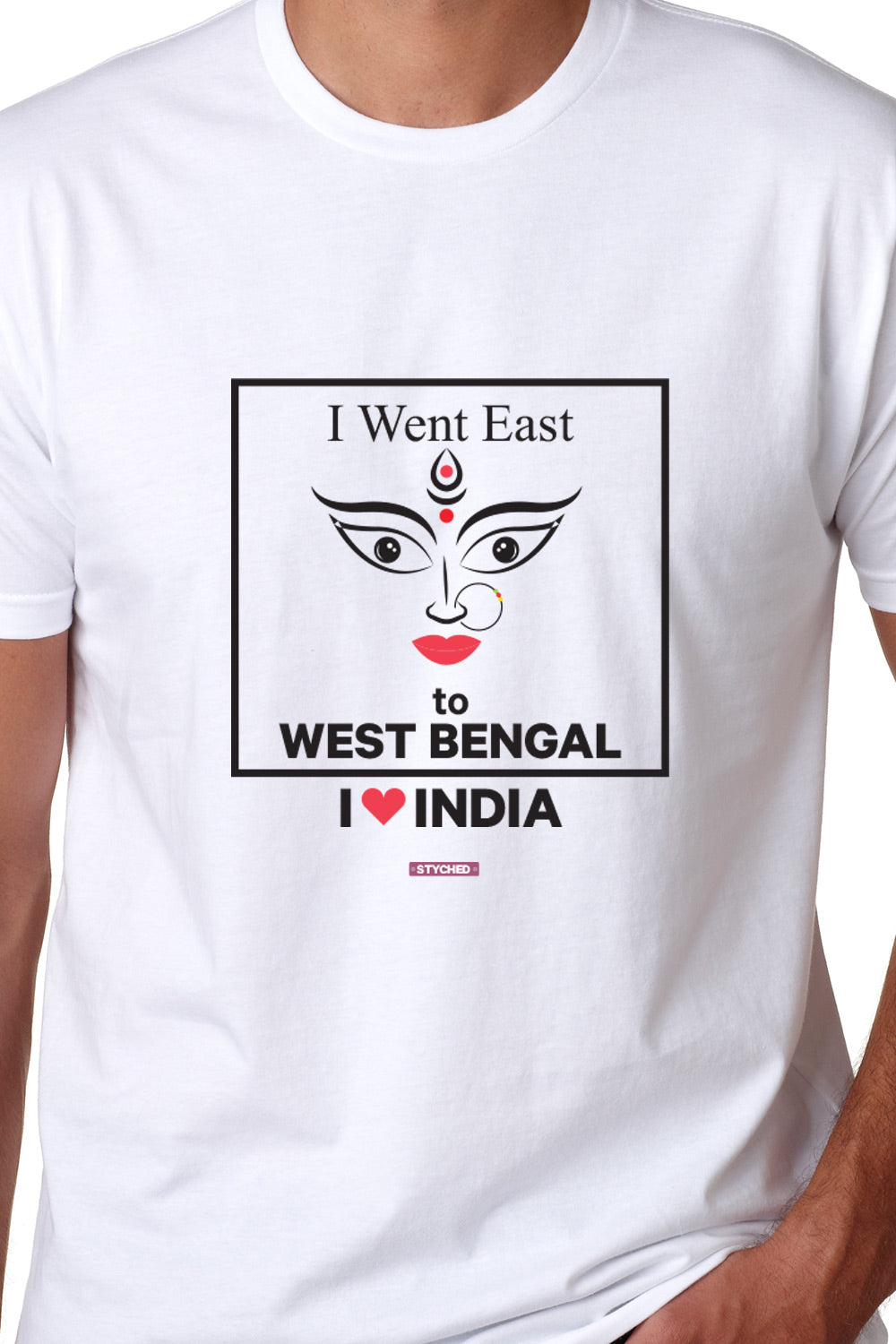 I love West Bengal - Styched in India Graphic T-Shirt White Color