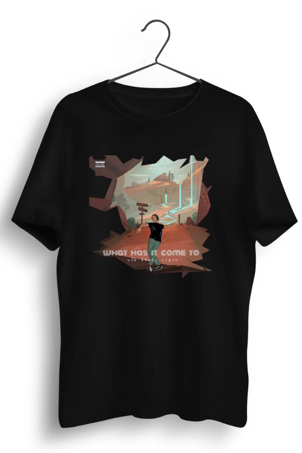 What Has It Come To Graphic Printed Black Tshirt