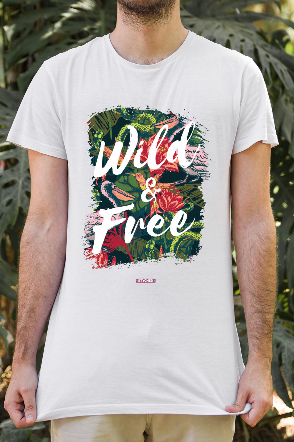 Wild and Free Graphic T-Shirt White Color