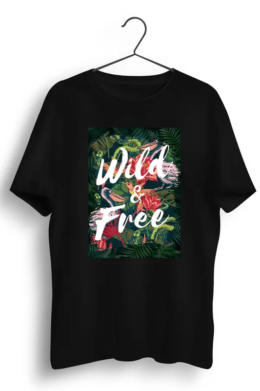 Wild and Free Graphic T-Shirt Black Color