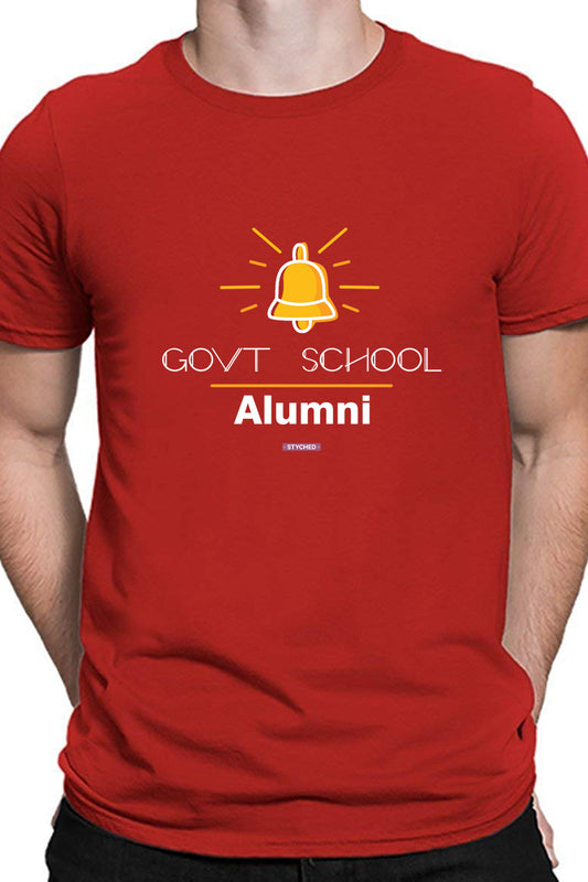 Save Govt. Schools Movement Tee - Styched in India Graphic T-Shirt Red Color