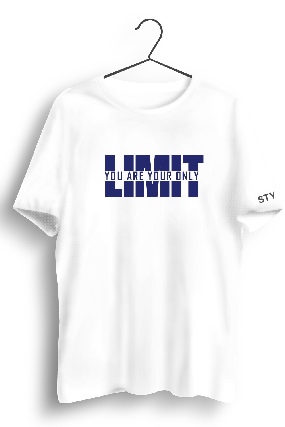 You Are Your Only Limit Printed White Dry Fit Tee