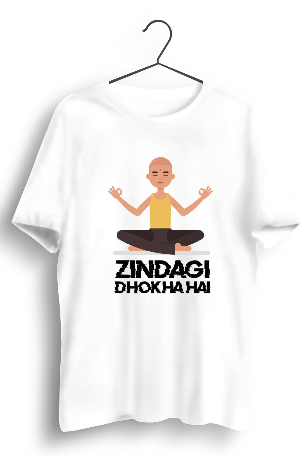 Zindagi Dhoka Hai Graphic Printed White Tshirt